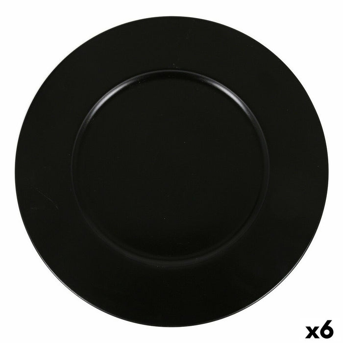 Farfurie Suport Inde Neat Negru Porțelan Ø 32 cm (6 Unități)