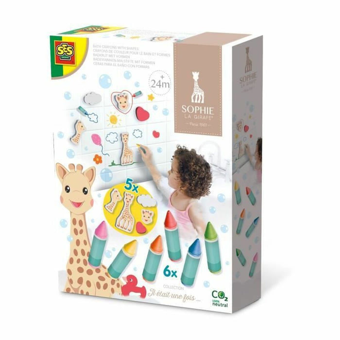 Creioane ceară colorate SES Creative Sophie La Girafe Baie și duș