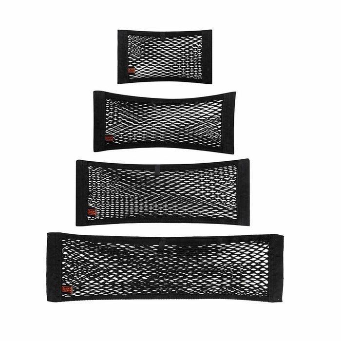 Rețea de depozitare pentru mașină Black & Decker Negru 40/50/60/80 x 25 cm 4 Piese