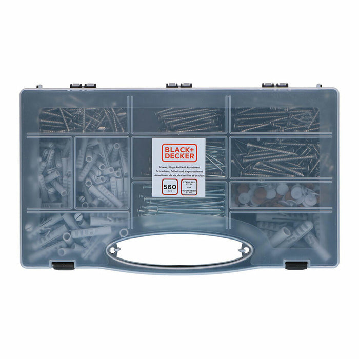 Set de șuruburi, dibluri și cuie Black & Decker 560 Piese