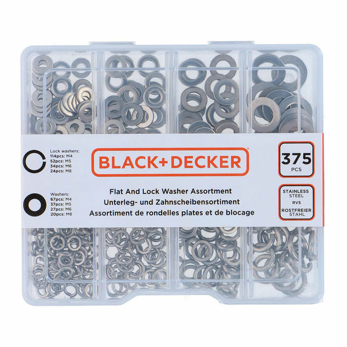 Șaibe Black & Decker Plat Siguranță 375 Piese