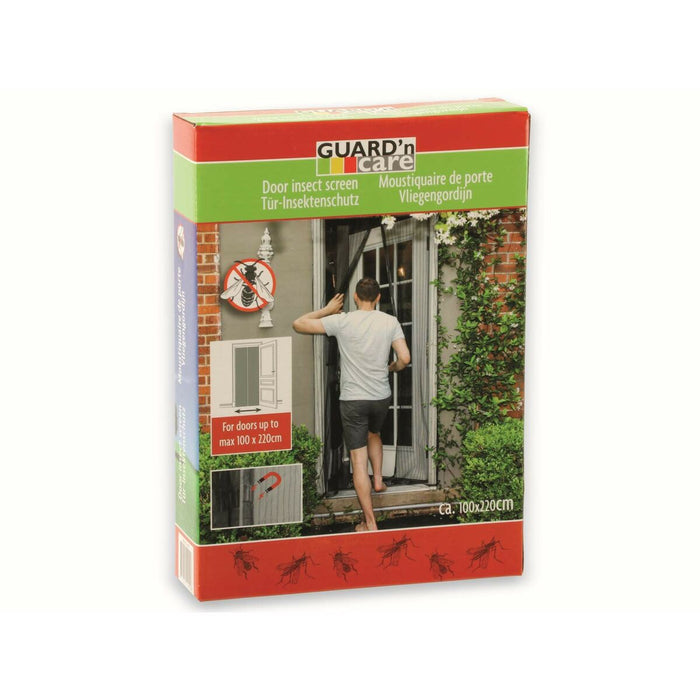 Perdea Împotriva Insectelor Uși Negru Fibră de Sticlă 100 x 220 cm