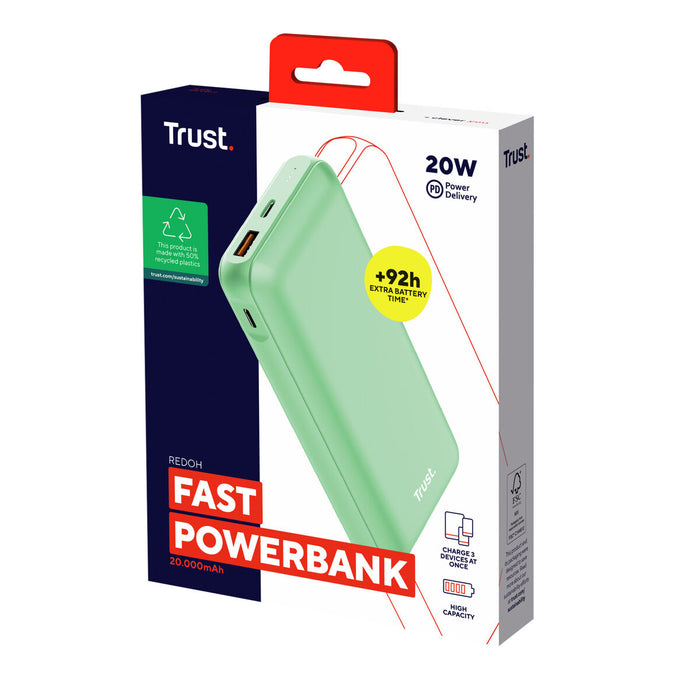 Powerbank Trust 25035 Verde 20000 mAh (1 Unități)