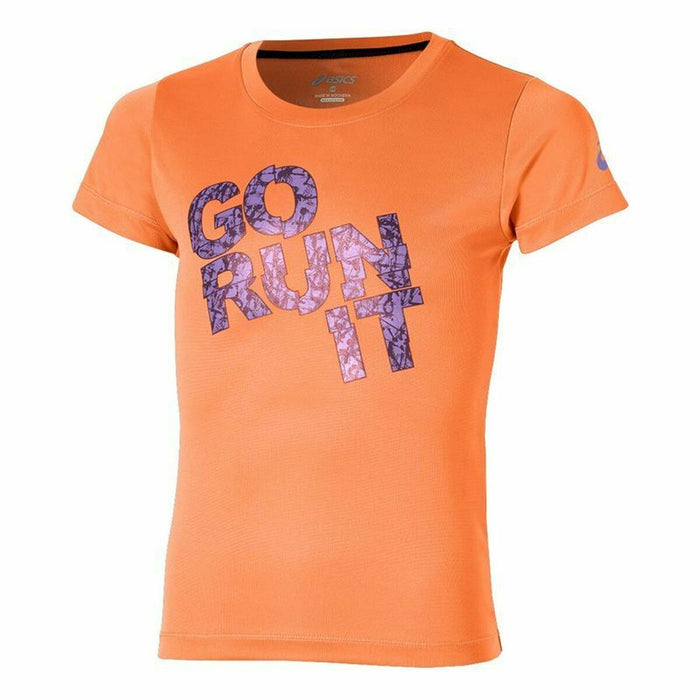 Tricou cu Mânecă Scurtă pentru Copii Asics Go Run It Portocaliu