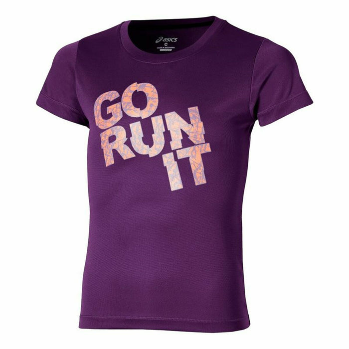 Tricou cu Mânecă Scurtă pentru Copii Asics Graphic Go Run It Purpuriu