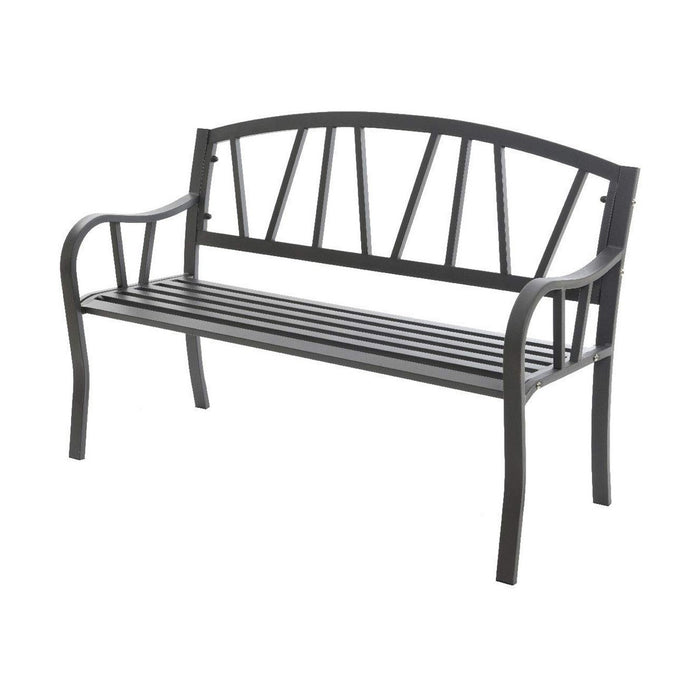 Bancă cu Spătar Antracit Fier (123 X 53 X 86 cm)