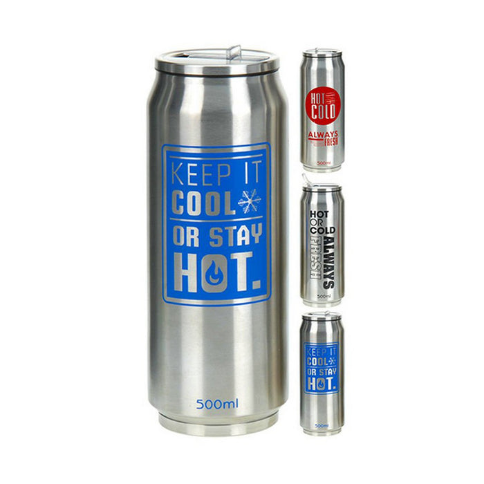 Flacon termos de călătorie Metaltex Duză Oțel inoxidabil Doză Multicolor 500 ml
