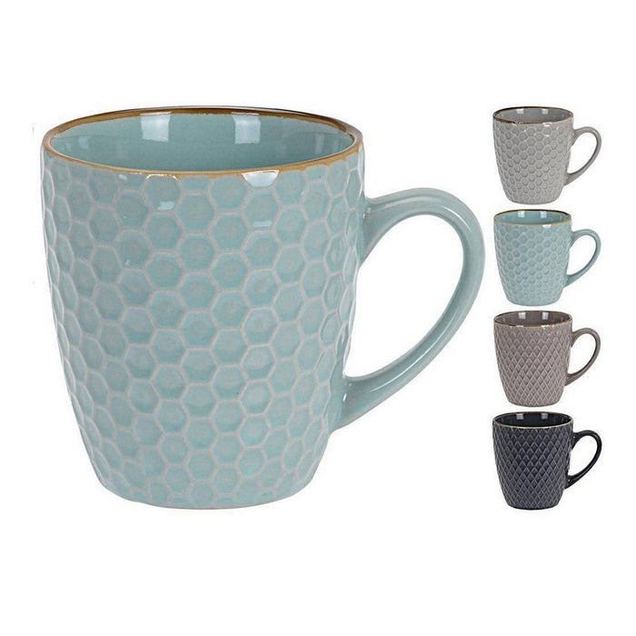 Set de Căni de Cafea Excellent Houseware Geometric Gresie 4 Piese 300 ml