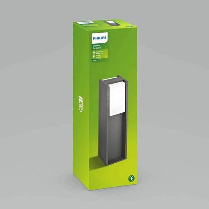 Lampă cu LED Philips Sobremuro/pie E27 230 V 14 W Antracit Oțel inoxidabil Aluminiu