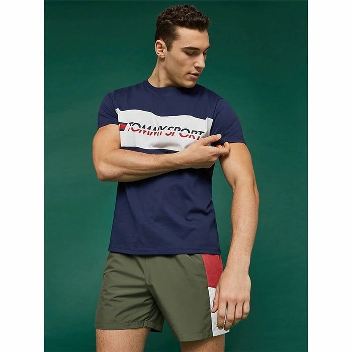 Tricou cu Mânecă Scurtă Bărbați Tommy Hilfiger Logo Driver Albastru închis