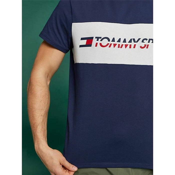 Tricou cu Mânecă Scurtă Bărbați Tommy Hilfiger Logo Driver Albastru închis
