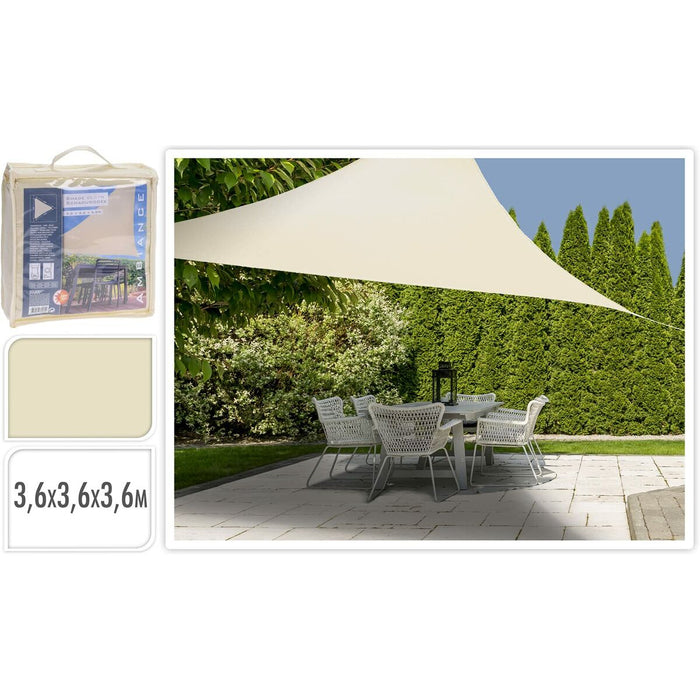 Copertină Ambiance Triunghiular Crem Textilă (3,6 x 3,6 x 3,6 m)