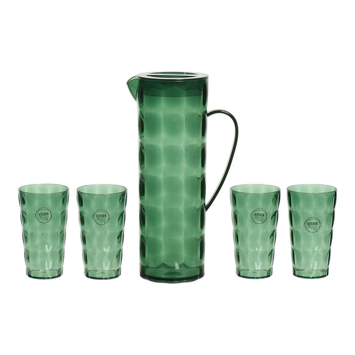 Glasses and pitcher set EDM 827051 Plastic reciclat Verde 5 Piese