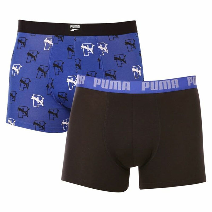 Boxeri pentru bărbați Puma Cat Aop 2 Unități Albastru Negru