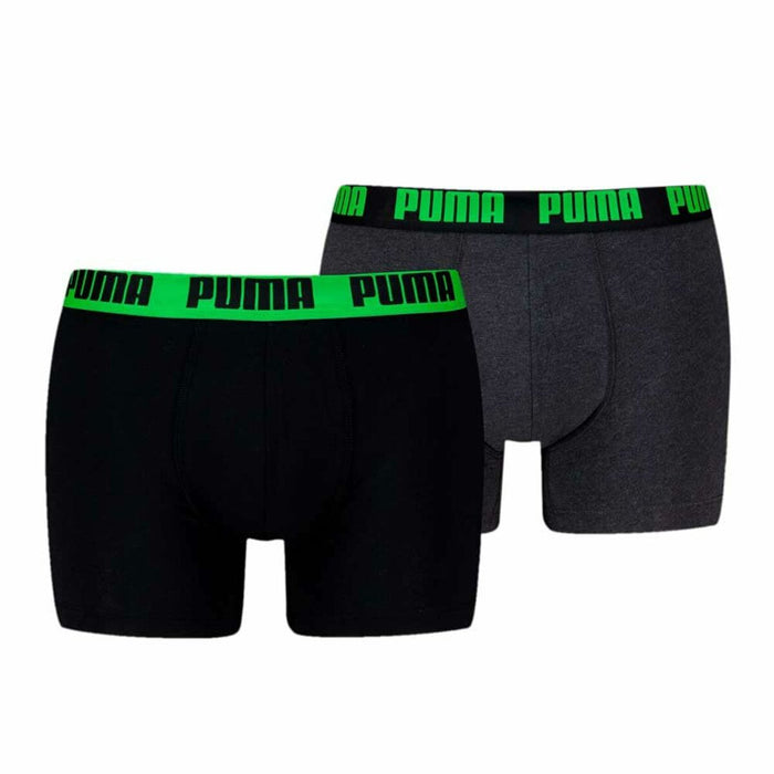 Boxeri pentru bărbați Puma EVERRYDAY BASIC 701226387 018 2 Unități Verde Negru
