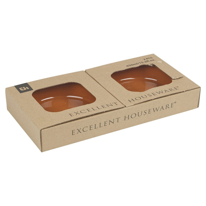 Set de Aperitiv Excellent Houseware Crăticioară Ø 15,5 x 3,8 cm Teracotă 450 ml Argilă arsă (2 Unități)