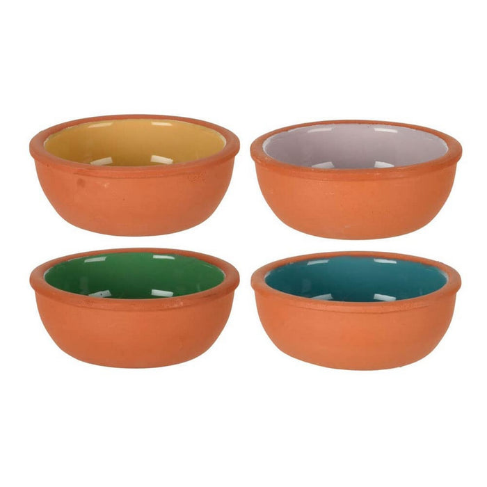Set de boluri Excellent Houseware Argilă arsă Aperitiv Teracotă 4 Piese 150 ml Ø 10,4 x 4,2 cm