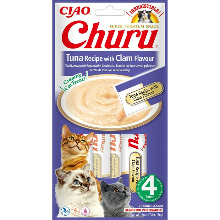 Snack for Cats Inaba Churu 4 x 14 g Fructe de mare Ton