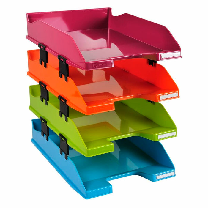 Tavă de arhivare Exacompta 113298SETD Plastic Multicolor 34,6 x 25,4 x 24,3 cm 4 Unități