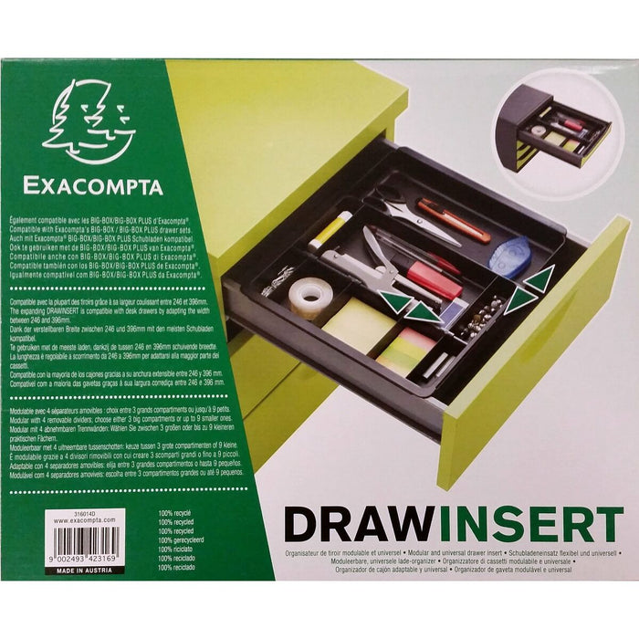 Organizatorul de Sertare Exacompta Drawinsert Negru (29,8 x 24,6 x 36 cm)