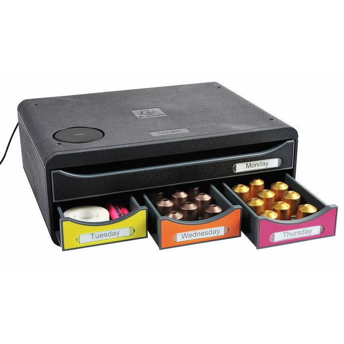 Organizator multifuncțional Exacompta Toolbox Mini 4 sertare A4 Negru polistiren 27 x 35,5 x 13,5 cm