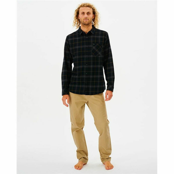 Cămașă cu Mânecă Lungă Bărbați Rip Curl Checked in Flannel Franela Negru