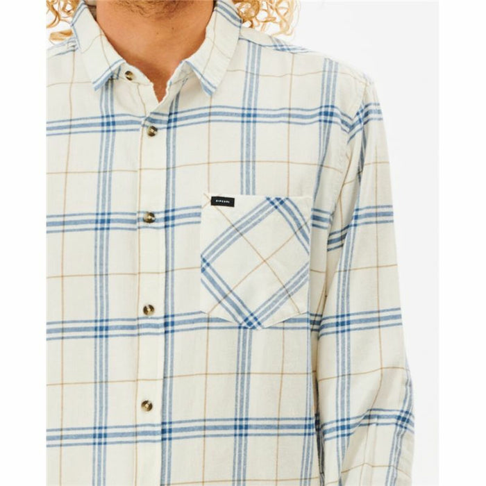 Cămașă cu Mânecă Lungă Bărbați Rip Curl Checked in Flannel Franela Alb