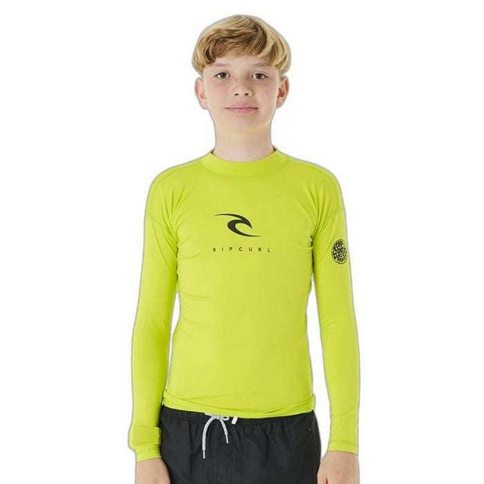 Tricou cu Mânecă Scurtă pentru Copii Rip Curl Corps L/S Rash Vest Galben Surf Lycra