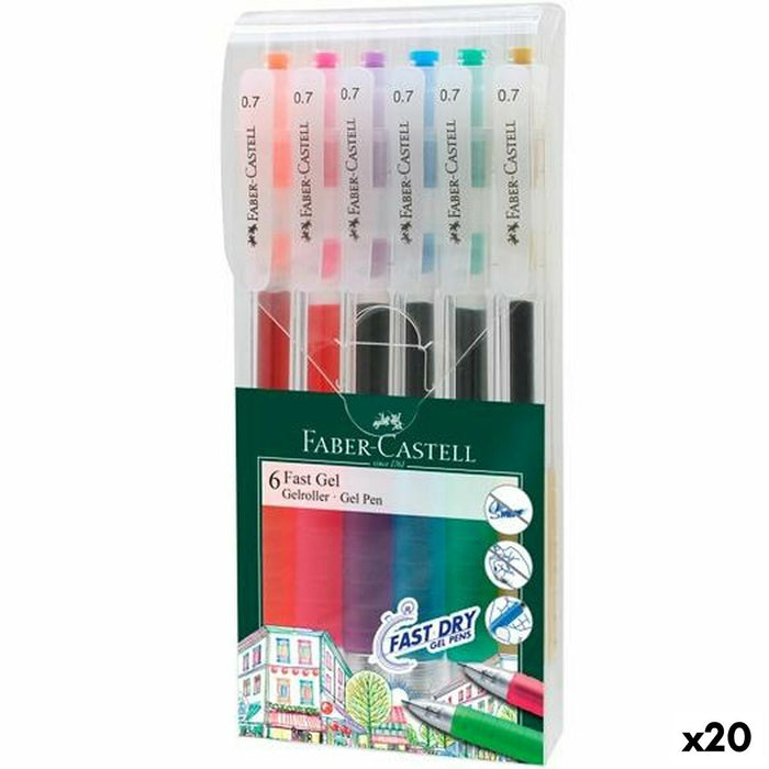 Set de Pixuri Faber-Castell Roller Fast Multicolor 0,4 mm 6 Piese (20 Unități)
