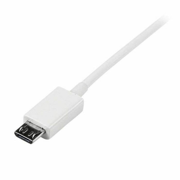 Cablu USB la micro USB Startech USBPAUB1MW Alb 1 m