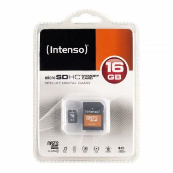 Card de Memorie Micro SD cu Adaptor INTENSO 3413470 16 GB Clasa 10