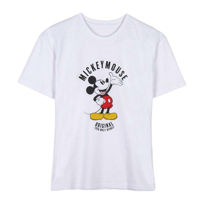 Tricou cu Mânecă Scurtă Femei Mickey Mouse Alb