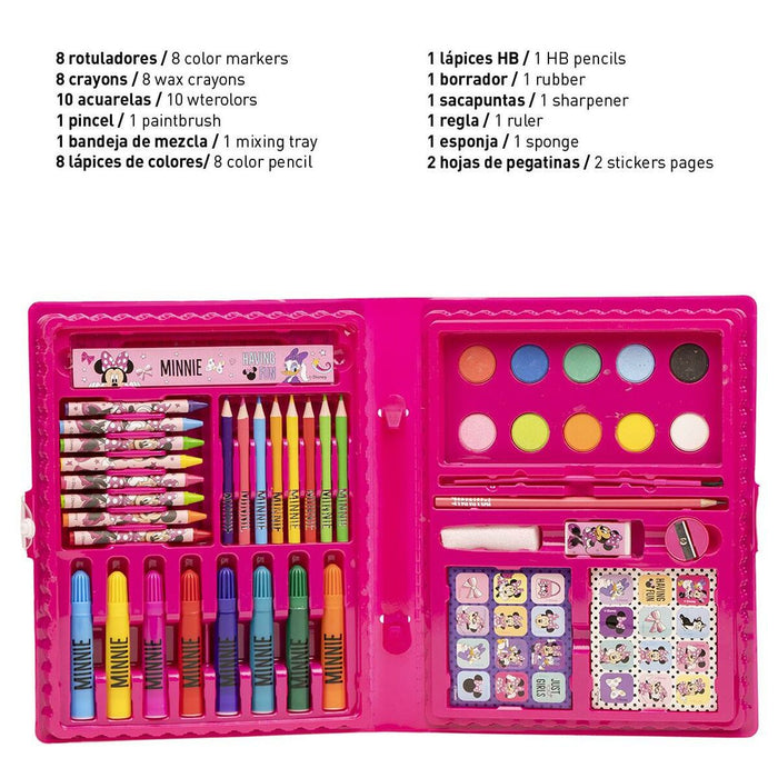 Set de Papetărie Minnie Mouse Servietă Roz