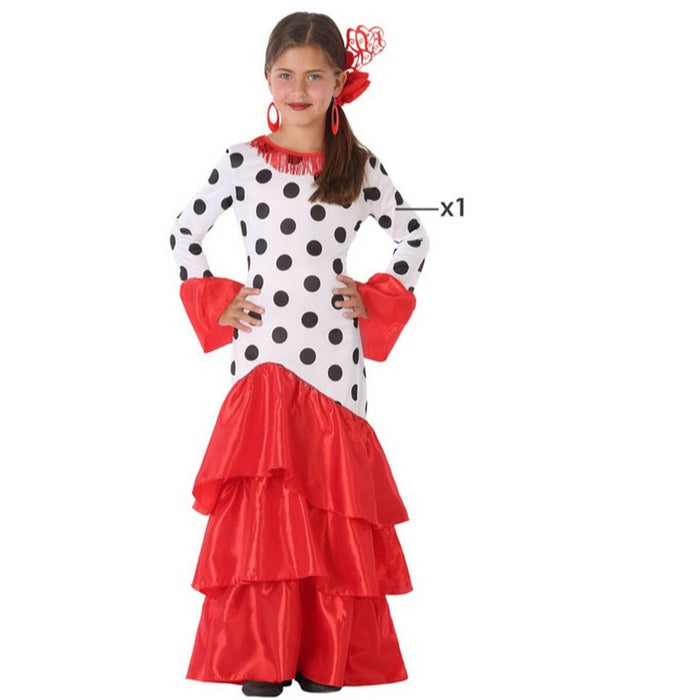 Costum Deghizare pentru Copii Dansatoare de Flamenco Roșu Spania (1 Unități)