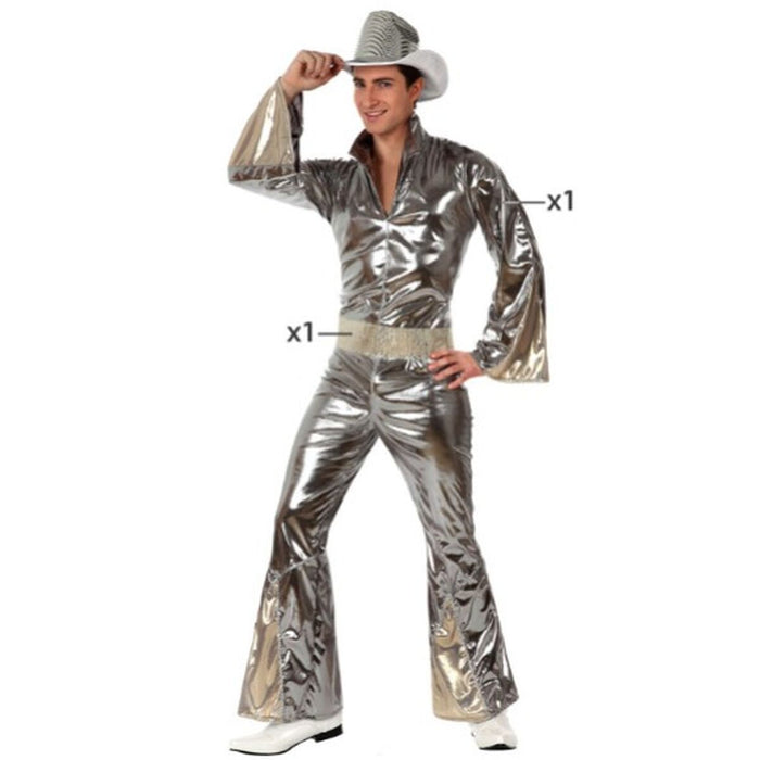 Costum Deghizare pentru Adulți Disco Argintiu