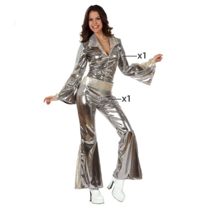 Costum Deghizare pentru Adulți Disco Argintiu