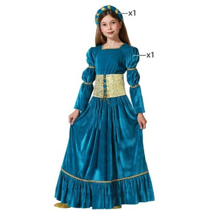 Costum Deghizare pentru Copii Regină Medievală Albastru