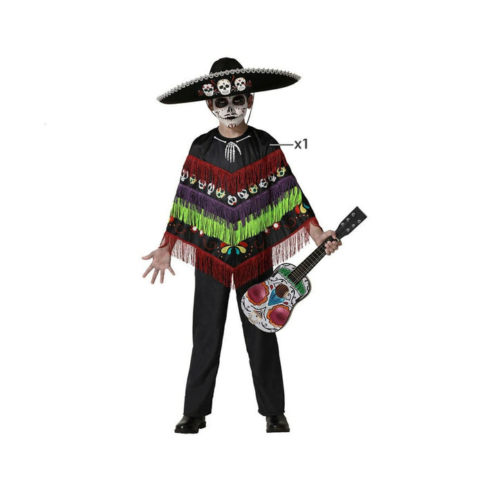 Costum Deghizare pentru Copii Schelet Poncho Negru