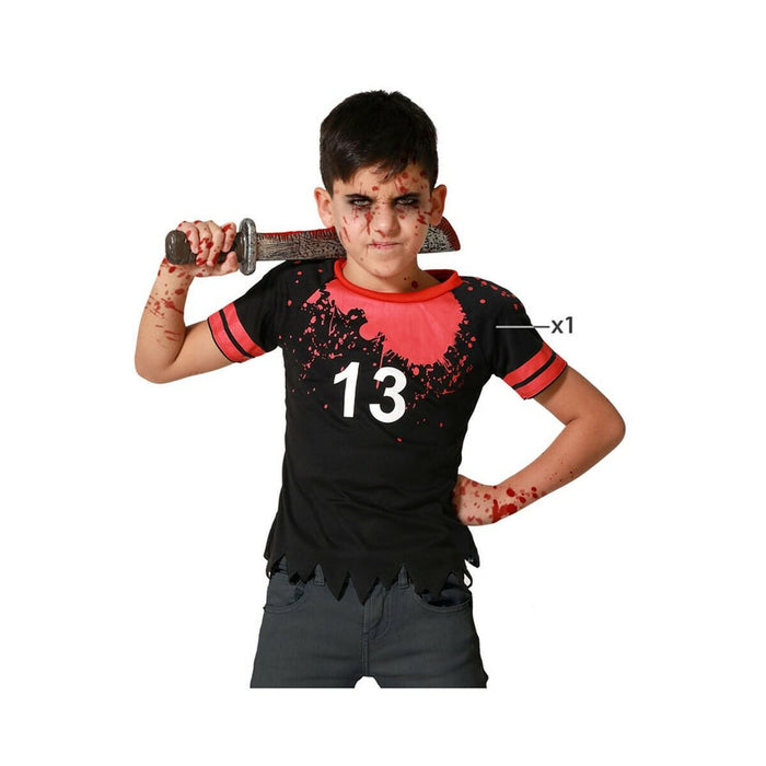 Costum Deghizare pentru Copii Sângeros Rugby Negru Zombies (1 Unități)