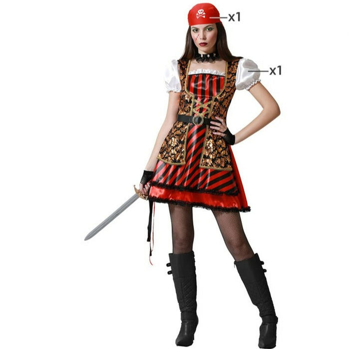 Costum Deghizare pentru Adulți Pirat Femeie Roșu