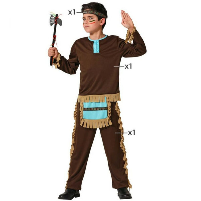 Costum Deghizare pentru Copii Indian american Albastru
