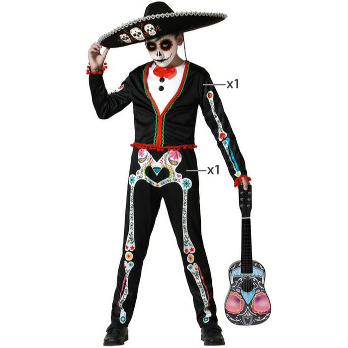 Costum pentru copii Schelet Mexicancă