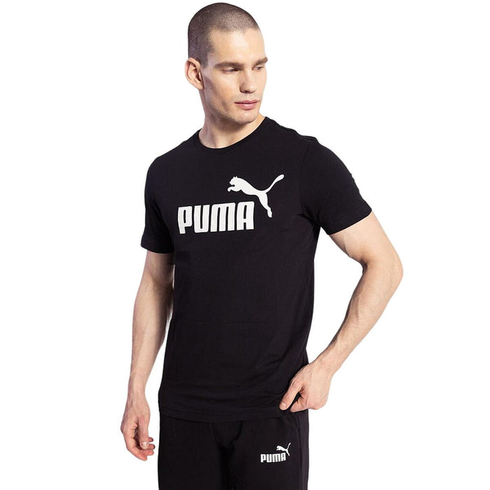 Tricou cu Mânecă Scurtă Bărbați Puma ESS LOGO TEE 586666 01 Negru