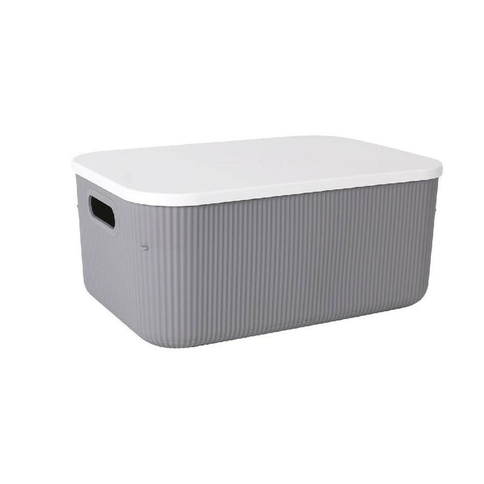 Cutii de depozitare Lova Gri Plastic Cu Capac 37,4 x 26,1 x 16,4 cm