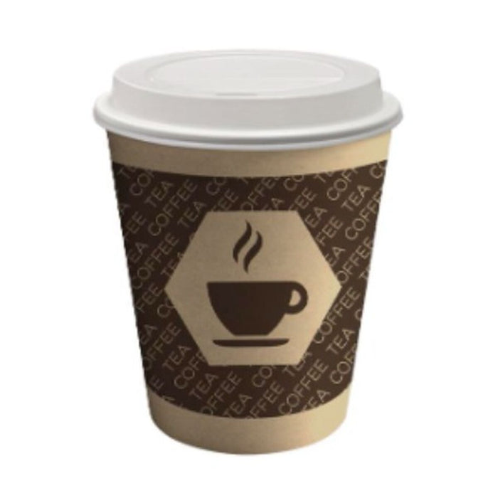 Pahar cu Capac Algon Cafea Carton De unică folosință 200 ml 10 Unități