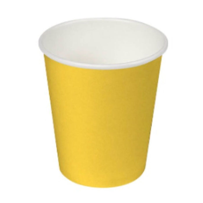 Set de pahare Algon Carton De unică folosință 200 ml Galben 24 Unități