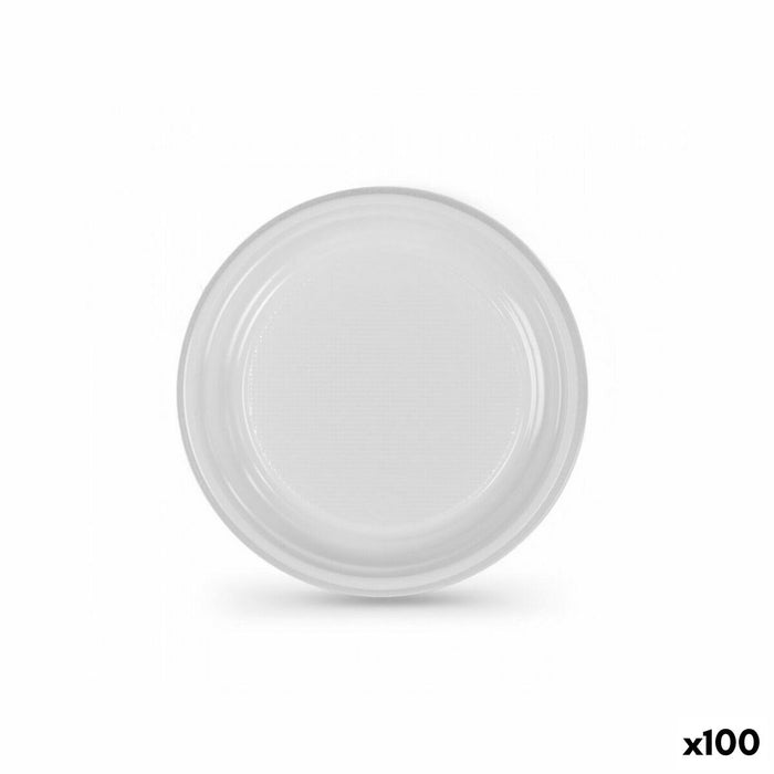 Set de farfurii reutilizabile Algon Alb Plastic 25 cm (100 Unități)