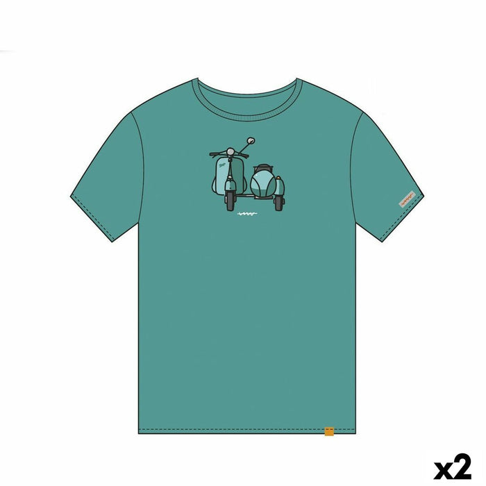 Tricou cu Mânecă Scurtă Unisex Cállate la Boca Turquoise Ataș M (2 Unități)