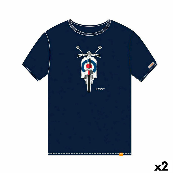 Tricou cu Mânecă Scurtă Cállate la Boca Bleumarin Motocicletă XL (2 Unități)