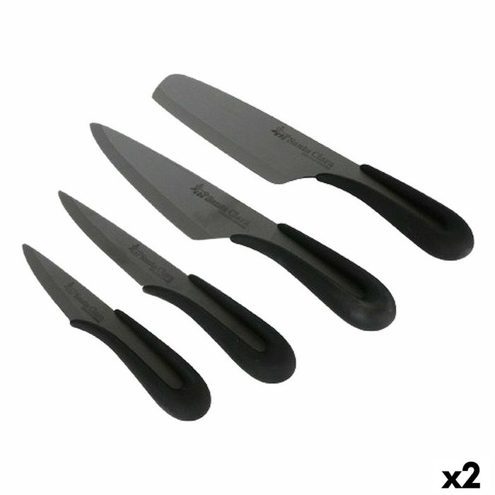 Set de Cuțite Santa Clara Ceramică 4 Piese Negru 17 cm 17 (2 Unități)